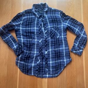 Rails Blue and White Plaid Women's Button Down Shirt